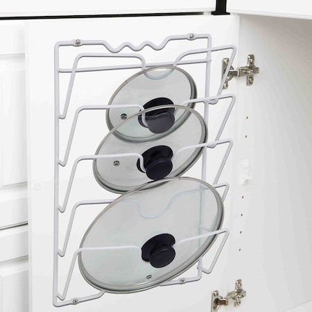 Home Basics Wall or Cabinet Mount Lid Rack SS44784